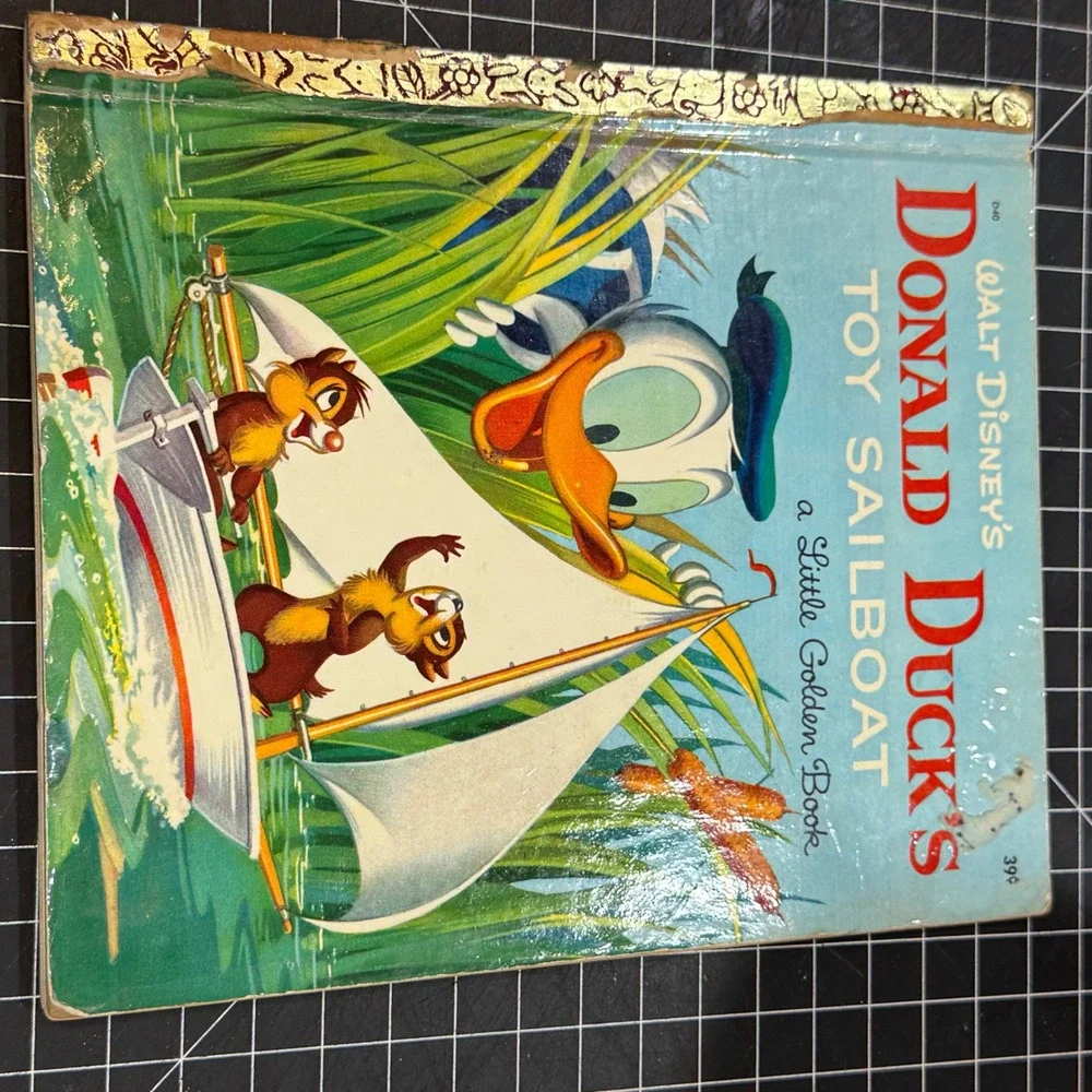 Walt Disney‎ Donald Duck's Toy Sailboat Little Golden Book 1954 8th Print D40
